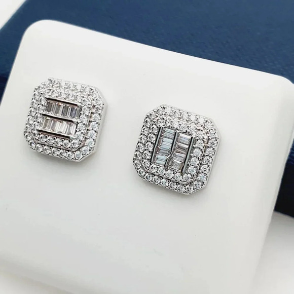 "925 Sterling Silver Plated CZ Earrings, EVBRS562 - Picture 2 of 10